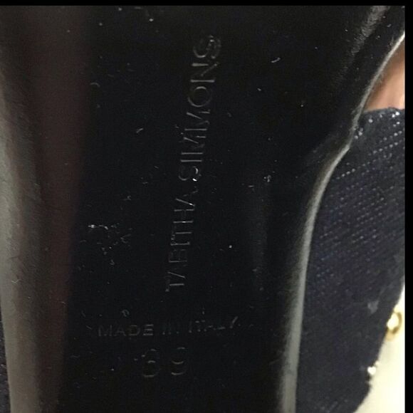 Tabitha Simmons Celia Denim Jean Mules Studded Size 39 - Picture 7 of 8